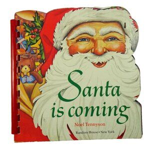 Santa is Coming Vintage Christmas Board Book Spiralbound Vintage 1981